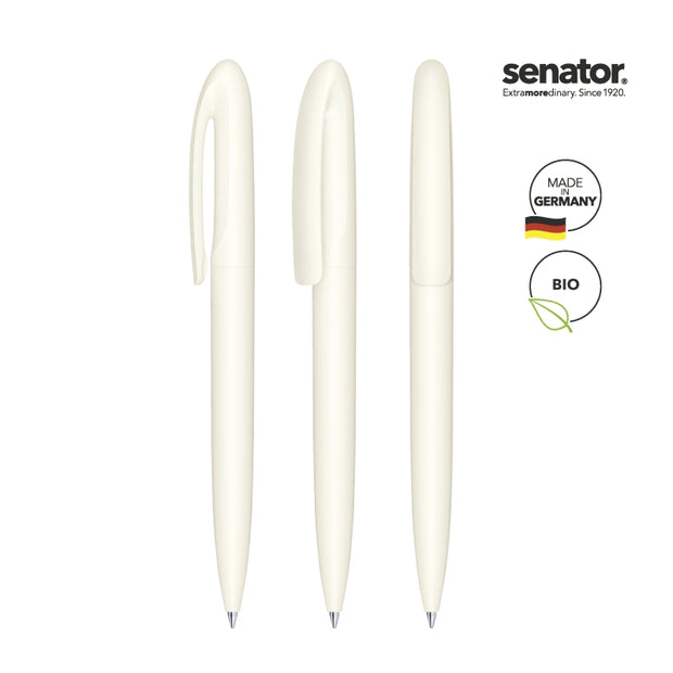 Kugelschreiber weiss mit Logo bedruckt Made in Germany biobasiert 