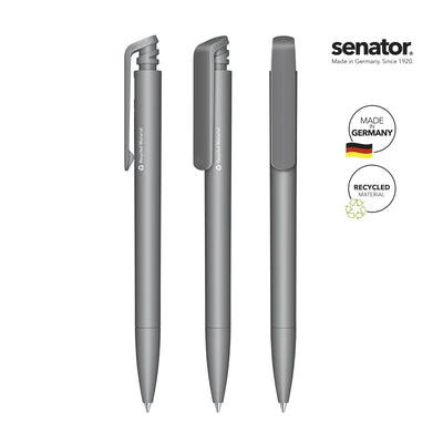 Kugelschreiber grau senator Werbekulli Made in Germany aus Recyceltem Material #farbe_grau-coolgray9