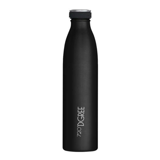 Schwarze Thermoflasche mit Logo 720DGREE graviert Werbemittel 