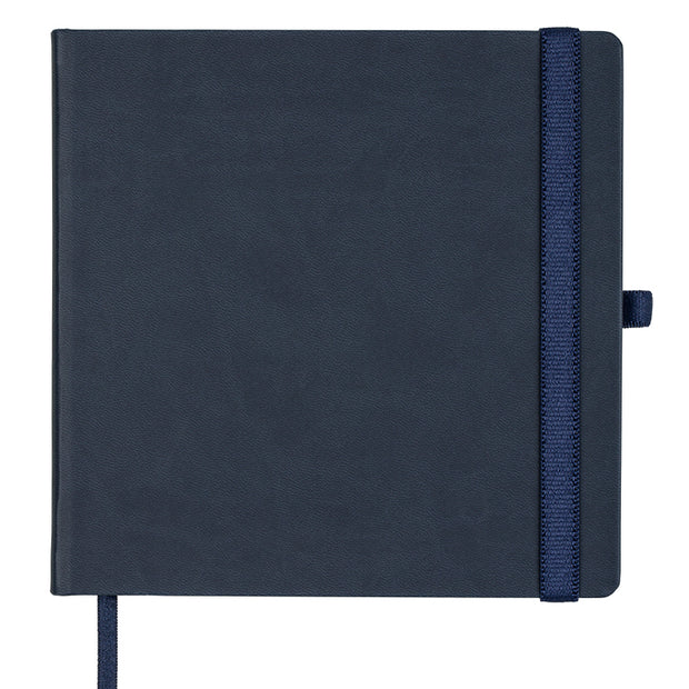 Notizbuch blau Quadrat mit kariertem FSC-Papier 