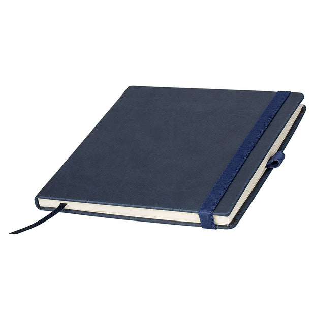 Blaues Notizbuch Quadrat mit FSC-Papier kariert 