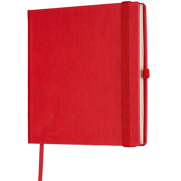 Notizbuch rot mit FSC-Papier und Stiftschlaufe 