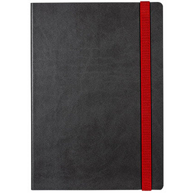 Notizbuch schwarz mit rotem Band Softcover 