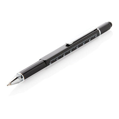 Personalisierbarer Kugelschreiber mit Funktionen in schwarz