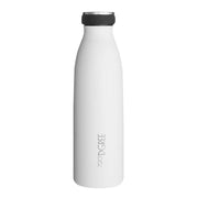 Weisse Flasche aus Edelstahl mit 720DGREE Logo Gravur #farbe_snow-white