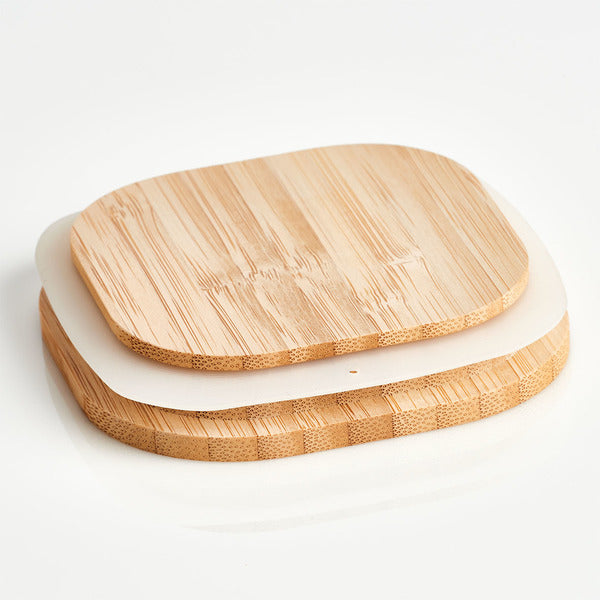 Eckiges Vorratsglas mit Holzdeckel graviert